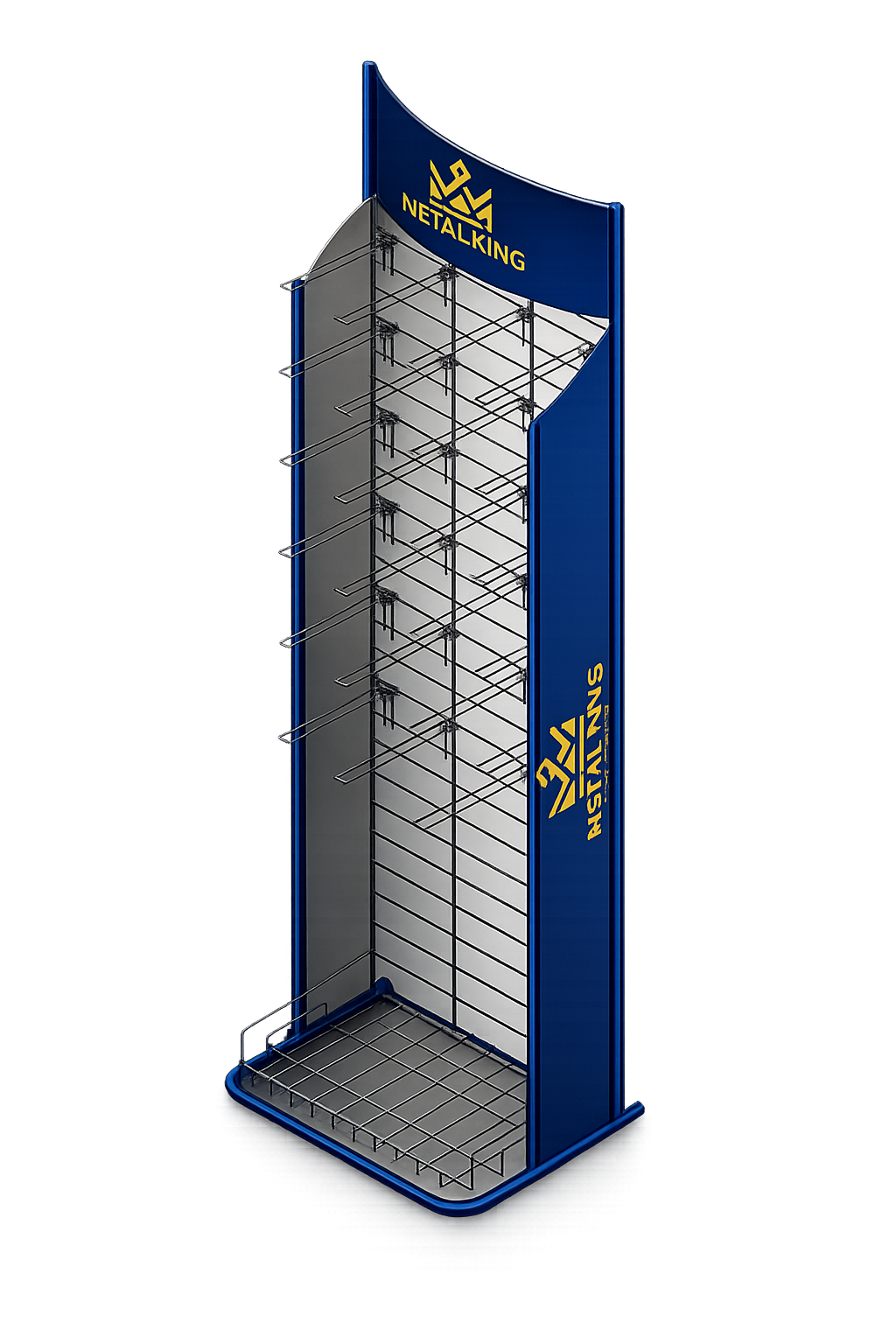 Expositor Torre Metal King — gôndola alta de dupla face